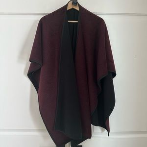 Soft fleece Cape with faux leather detail